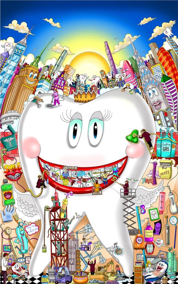 Smile Dentist por Charles Fazzino
