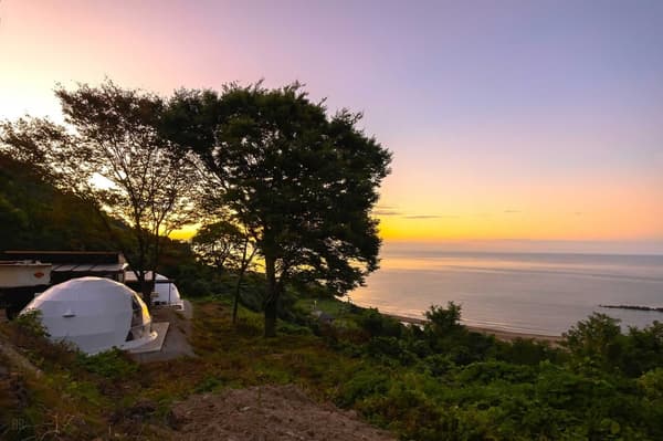Atardecer en Glamping Souten Kaihou