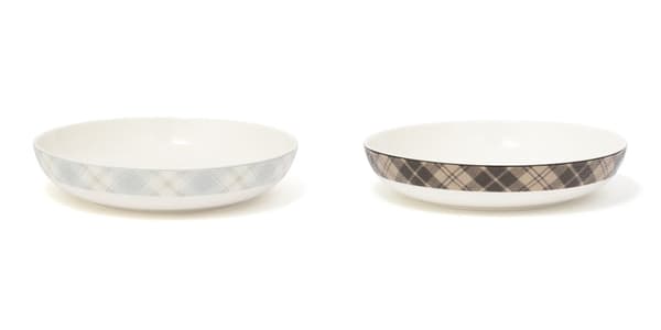 Tartan Deep Plate in gray and brown