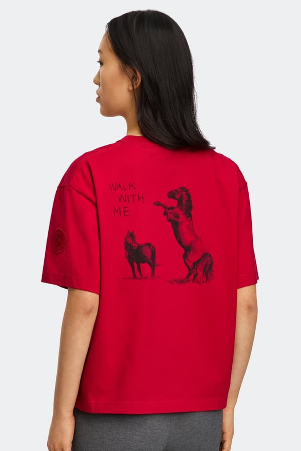 Roam T-shirt - Graphic (Color: Carmine Red)