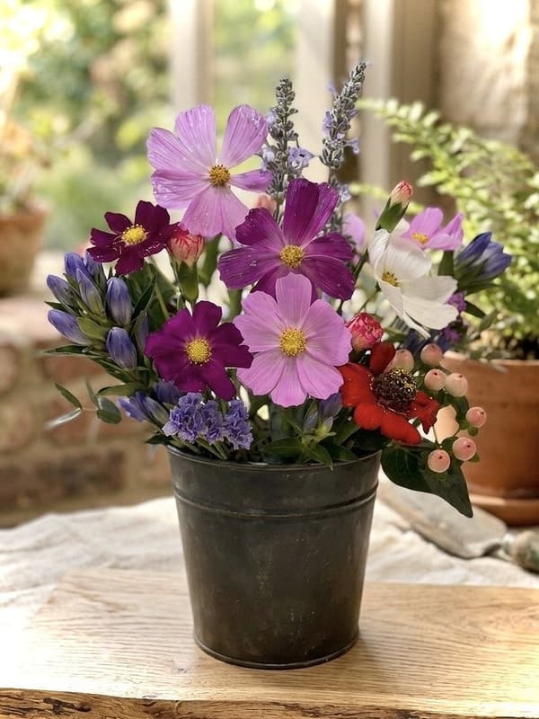 Cosmos Craft: Cosmos and Autumn Flower Arrangement