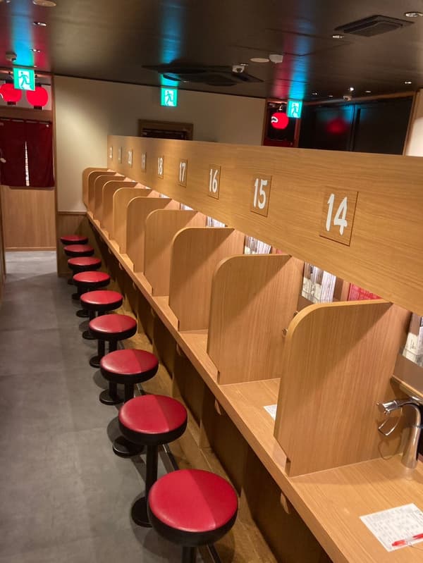 Flavor Concentration Booth seats at Ichiran Hiroshima Hondori Store