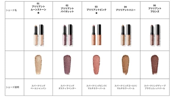 Crystal Eye Shadow Stick color lineup