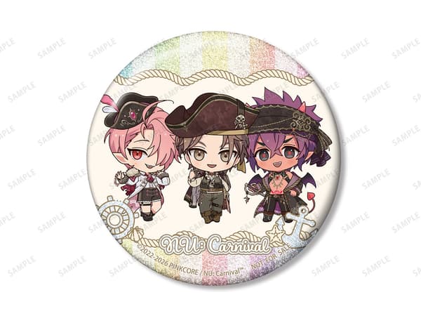 Group ver. Chibi Character Pirate ver. 75mm Glitter Can Badge, AMNIBUS and Animate exclusive bonus