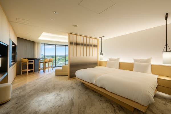 An expansive 86-square-meter room