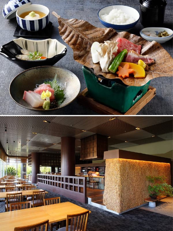 Omi Beef and Omi Duck Hoba-yaki Lunch (top) and Japanese Restaurant Oomi (bottom)