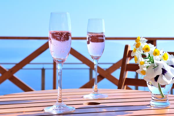 Blue Ocean Terrace wood deck overlooking Mikawa Bay
