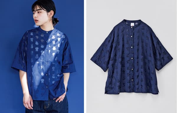 Miffy opal-processed blouse in night navy