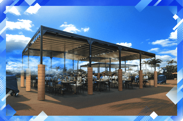 Wild Banquet shaded seats with mist fans