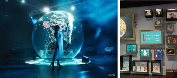 AQUARIUM×ART átoa collaboration framed artwork display and event-exclusive merchandise