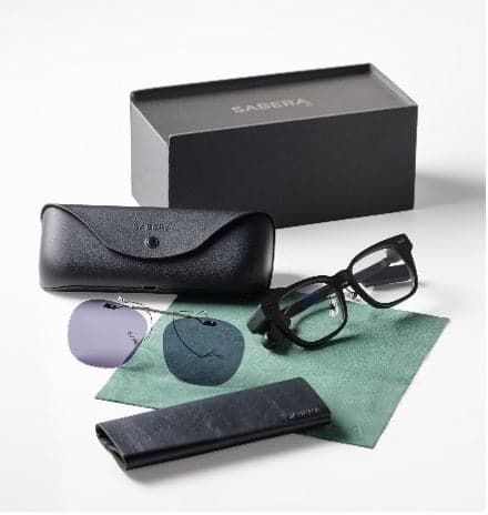 Gafas inteligentes SABERA con estuche y gafas de sol de clip