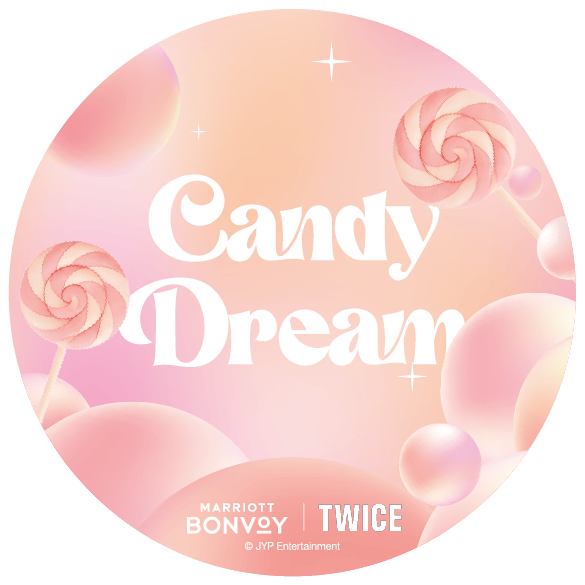 Tatakan gelas orisinal dengan visual utama Candy Dream