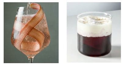 Cóctel Rhubarb Spritzer y Blueberry Pie