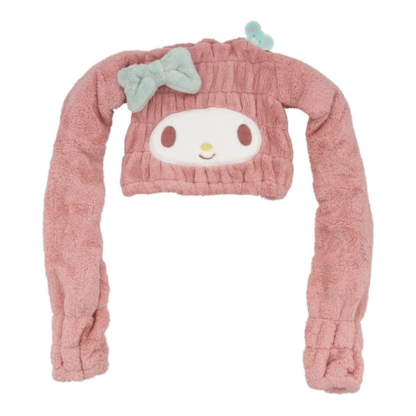 三麗鷗角色髮乾帽 - 美樂蒂款（佩戴示範）