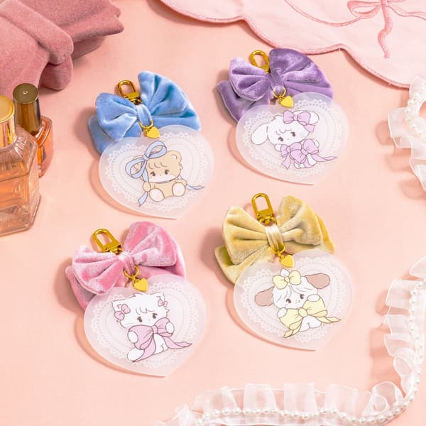 벨벳 리본 아크릴 키체인