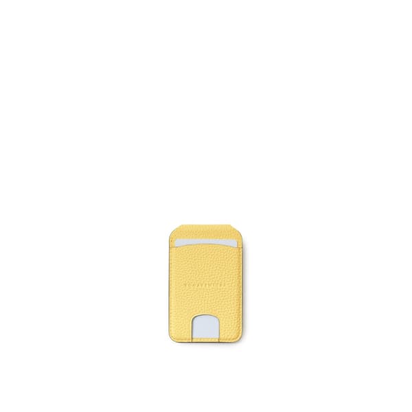Magnet Stand Card Case Shrink Leather in Yellow