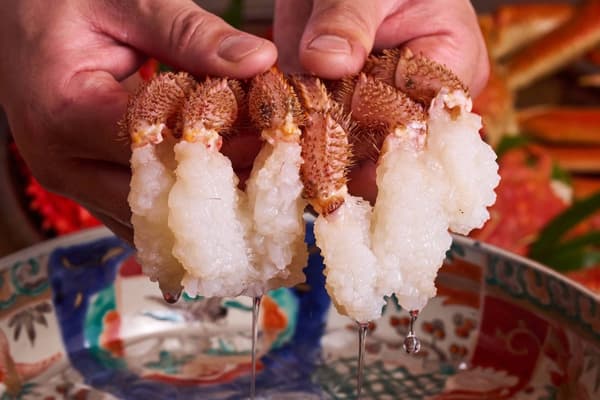 Sashimi de cangrejo peludo