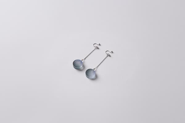 anting jepit moire | biru-hijau