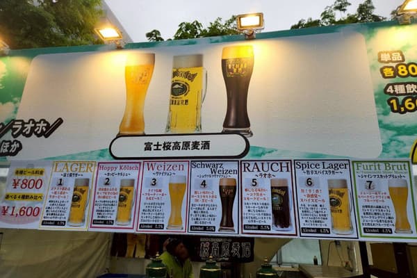 Fujizakura Heights Beer lineup