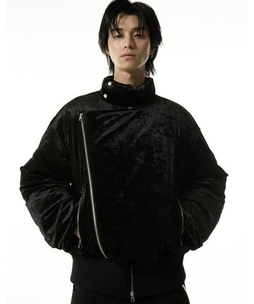 Crushed Velour Padded Blouson