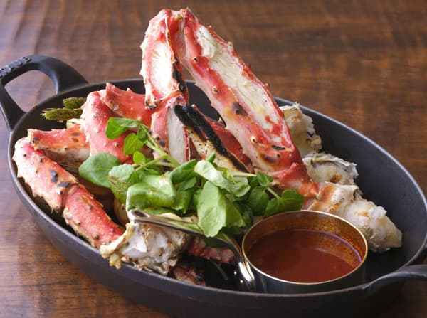 Grilled King Crab with Americaine Sauce
