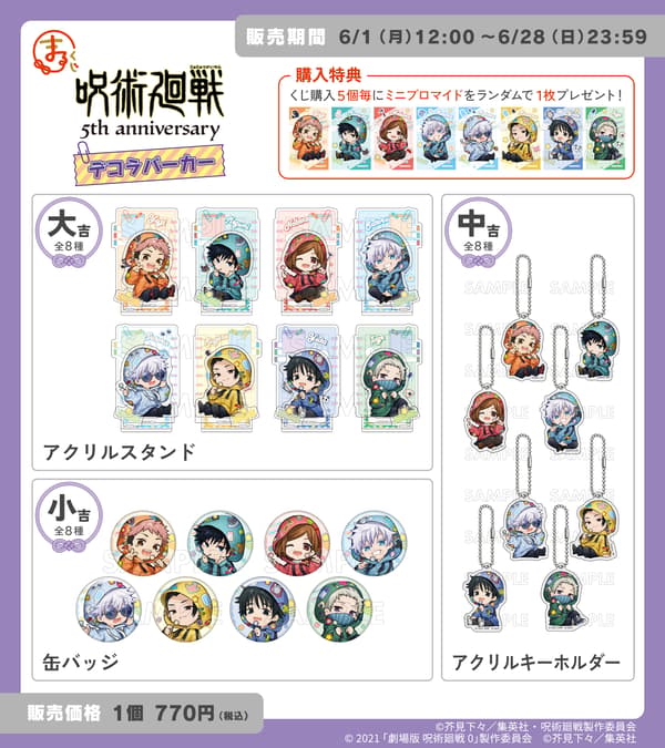 Prize lineup for the Jujutsu Kaisen 5th Anniversary Deco Parka Lottery