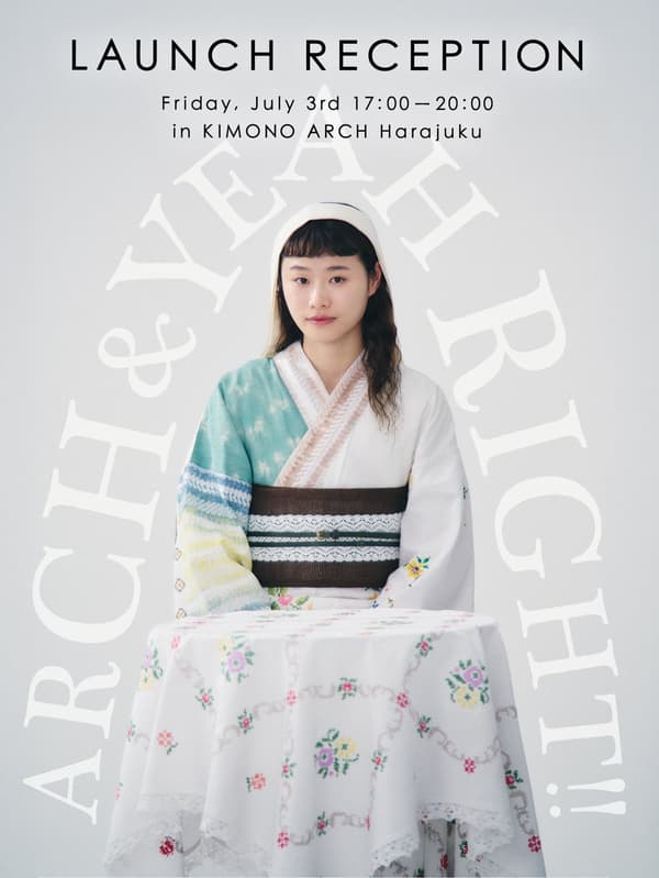 ใบปลิวสำหรับงานเปิดตัวคอลเลกชันความร่วมมือ KIMONO ARCH × YEAH RIGHT!! ครั้งที่ 2