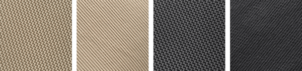 CORDURA ballistic nylon and nylon twill fabric samples (left to right)