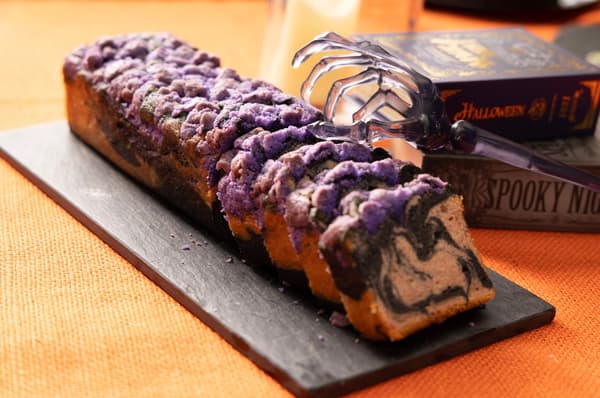 Whispers of the Witch's Herb Garden — Bamboo Charcoal and Raspberry Marble Pound Cake