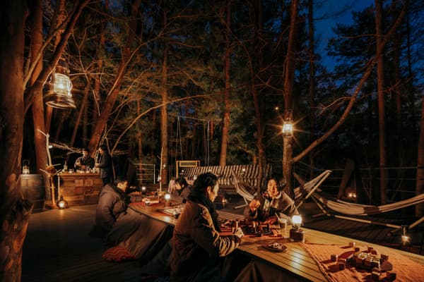 The Forest Hideaway Lounge, where guests can relax at a kotatsu