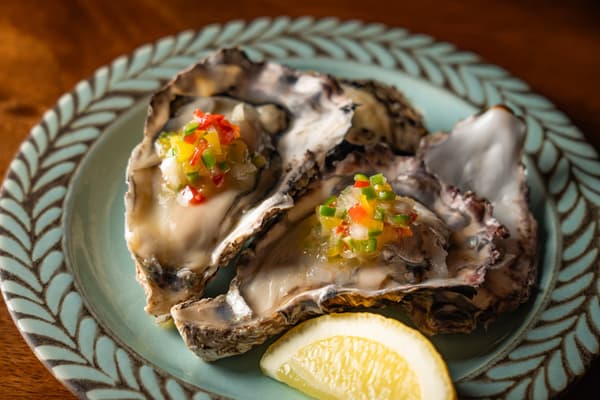 Raw oyster, ceviche style