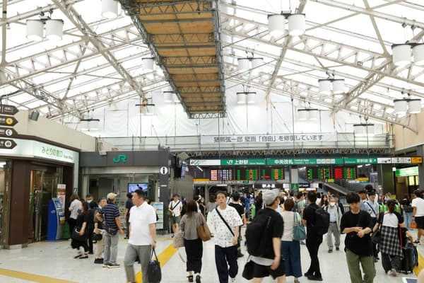 修復期間的JR上野車站大廳