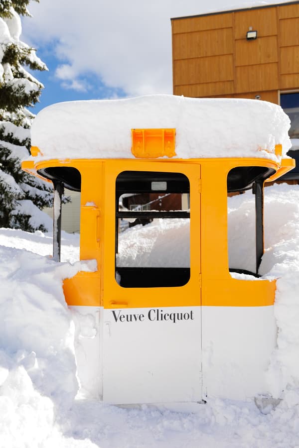 Veuve Clicquot bottle on terrace