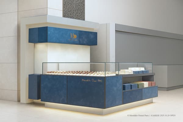 Store perspective image highlighting the brand colors at Daimaru Tokyo