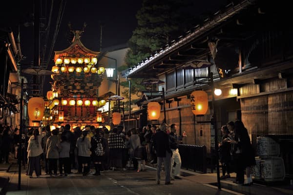 The Yomatsuri night festival on day two (April 20) of the Furukawa Festival