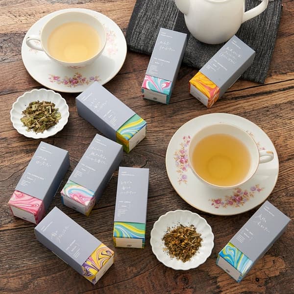 Aneka teh herbal dari Niigata di Umeda Marche