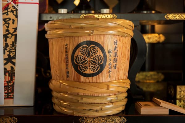 Nikko cedar cask used for aging the whisky