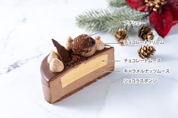 캐러멜 초콜릿 트리 단면