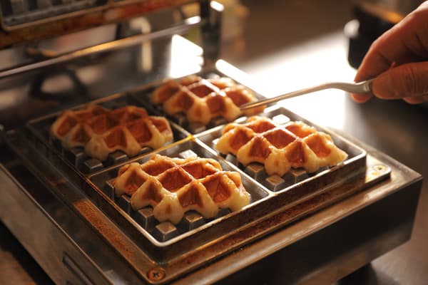 Croffle freshly baked in the live kitchen