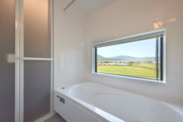 Bathroom with a view of nature