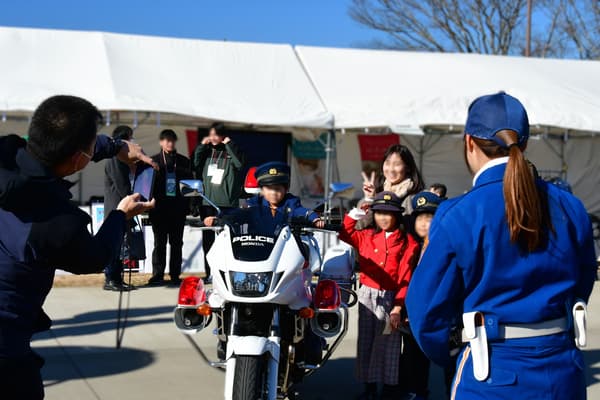 White motorcycle display corner