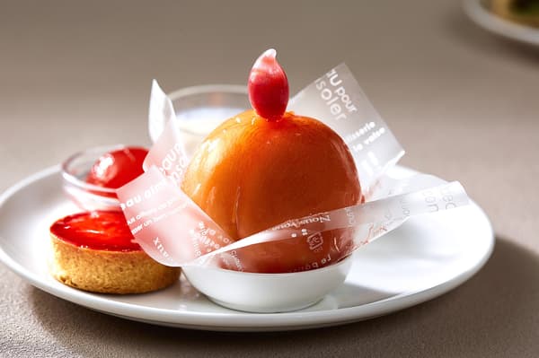 Whole Peach dessert