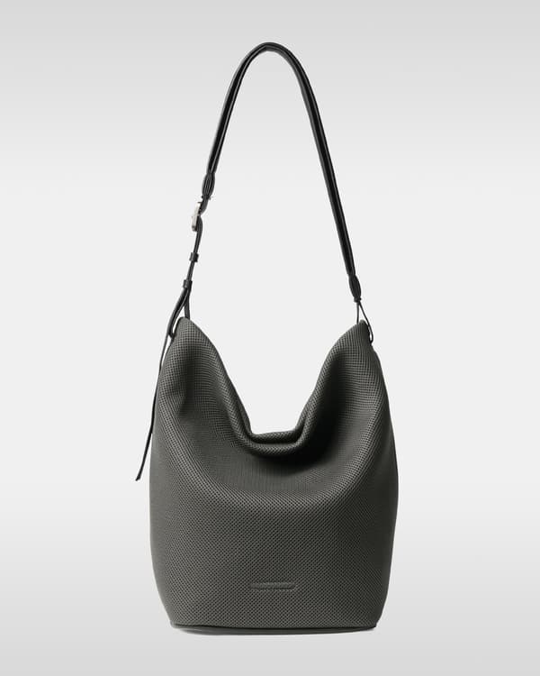 灰卡其色中号网眼霍博包