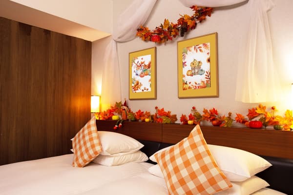 Playful decorations surround the bed