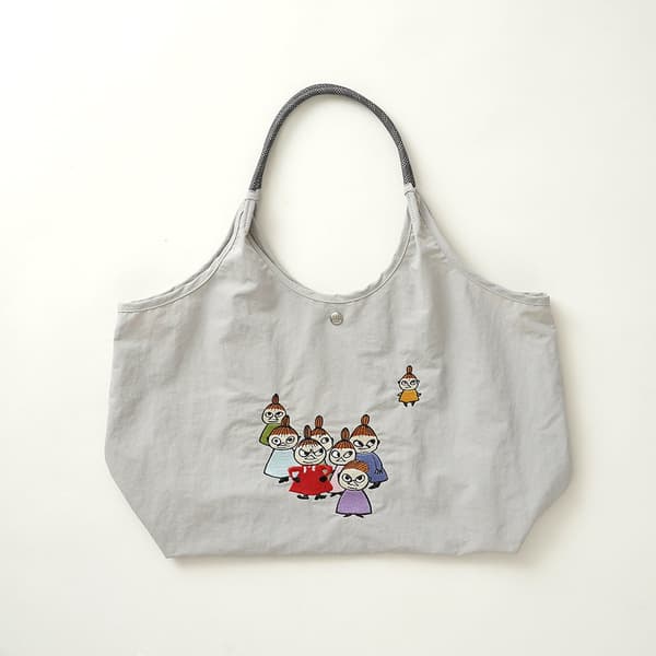 กระเป๋าผ้าใบปักลายมูมินสีเทา N Ice Gray