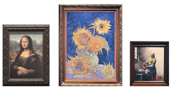 Reproducciones a tamaño real en placas de cerámica de obras de Vermeer, da Vinci y Van Gogh