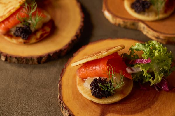 Lime-Marinated Salmon with Sweet Potato Crêpe Vonnassienne
