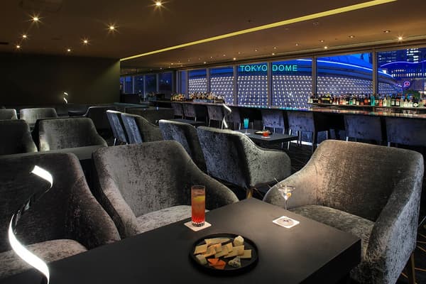 Bar 2000 at Tokyo Dome Hotel, overlooking Tokyo Dome City illumination