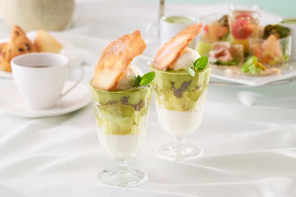 蜜瓜和煎茶芭菲