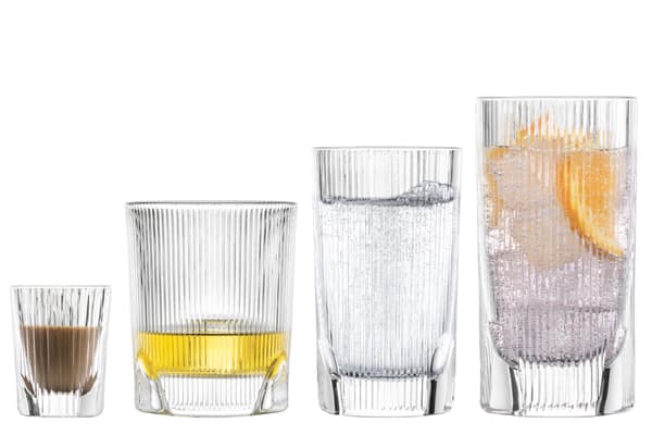 Serie Fave — Shot, Whiskey, All-Round y Long Drink (de izquierda a derecha)